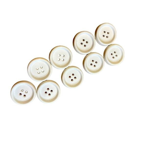 Vintage 1960s Chunky White 1.5” Coat Buttons - dozen - Picture 2 of 9